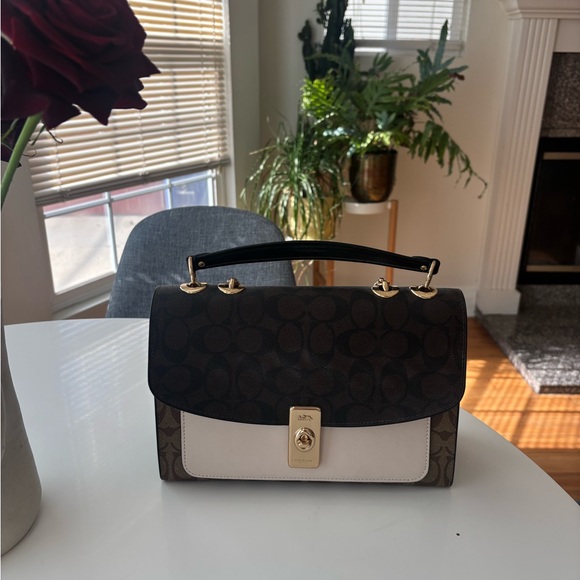 Coach Black and White Satchel